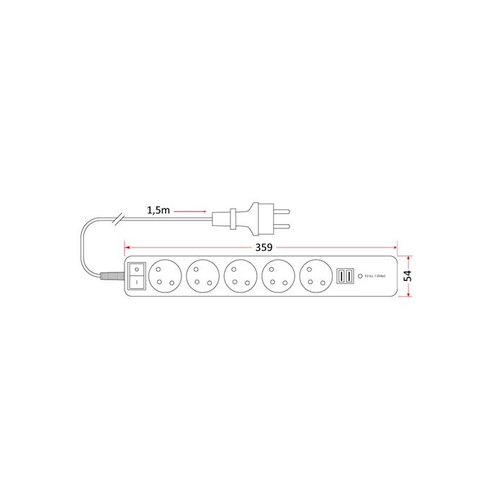 RUM-LUX | PM/5-3-1,5M+W+2XUSB 3x1,0 BIAŁY | pm-5-3-1,5m+w+2xusb_3x1,0_bialy_[r001].jpg